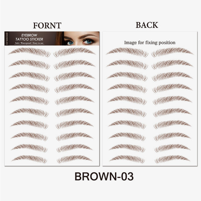 מדבקת גבות עמידה למים בסימולציה