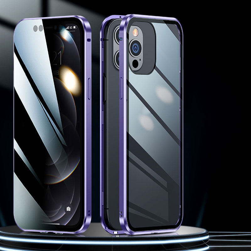 כיסוי לטלפון נייד מגנטי מזכוכית דו-צדדית נגד הצצה