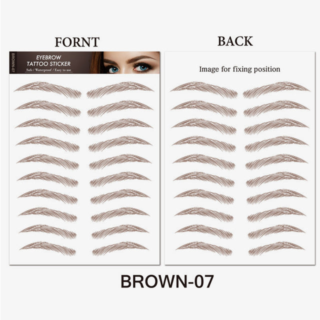 מדבקת גבות עמידה למים בסימולציה