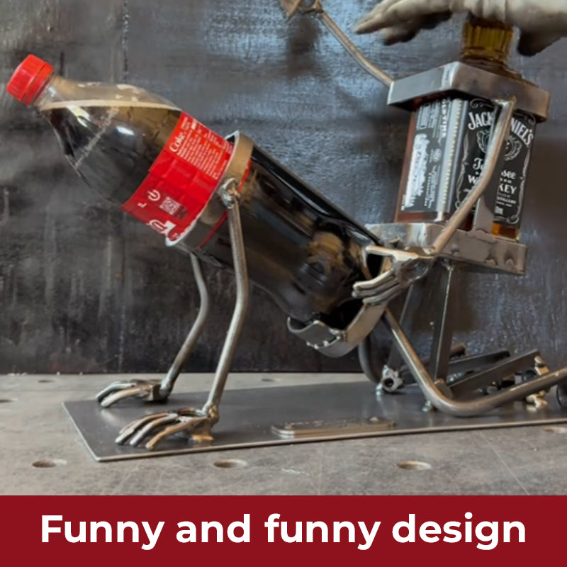 מתלה בקבוקי קולה ויין של גולגולת