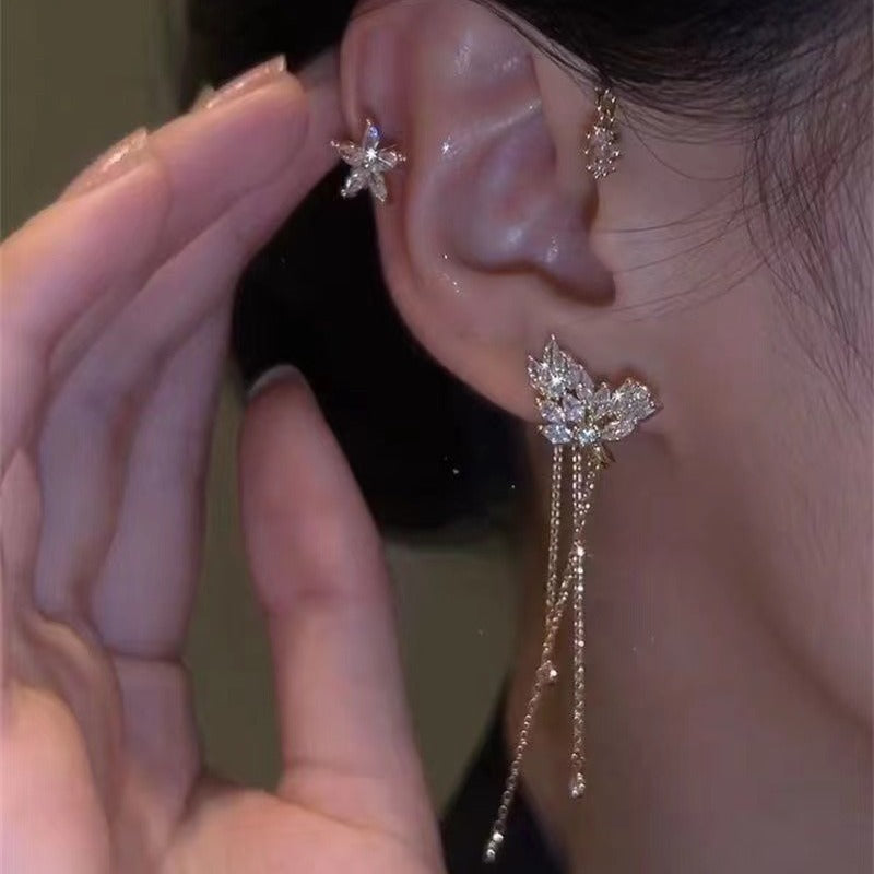 ✨🦋 עגילי פרפר זירקון