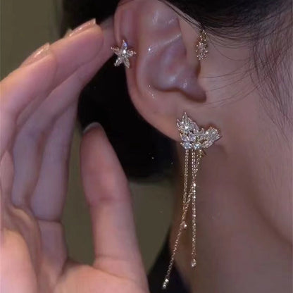 ✨🦋 עגילי פרפר זירקון