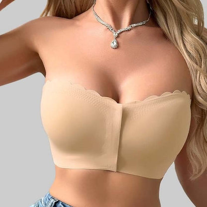 סגירה קדמית חלקה עם רצועות כתף וחזיית בנדאו