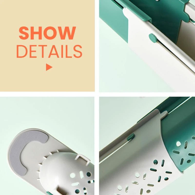 מחזיק 2 ב-1 טלסקופי לאחסון כיור