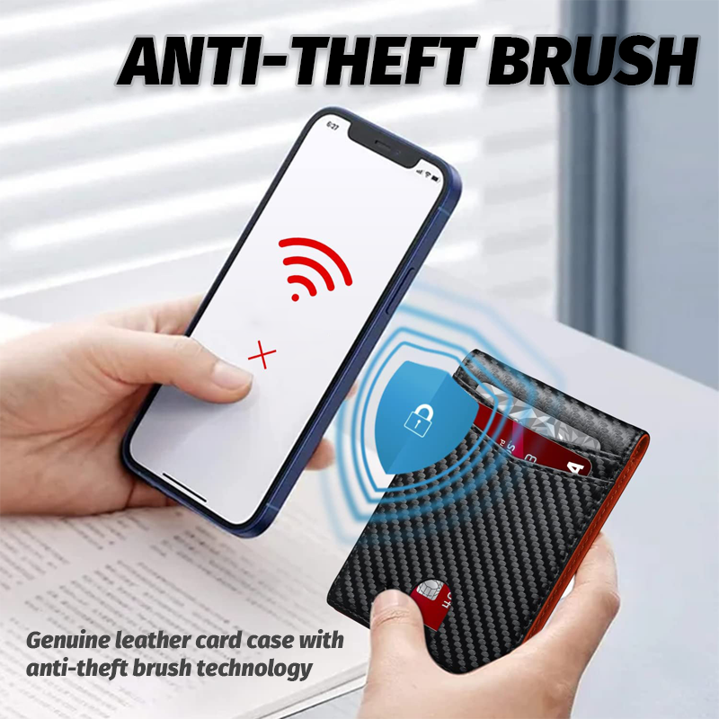 ארנק עור אלגנטי נגד גניבות לאנשי עסקים