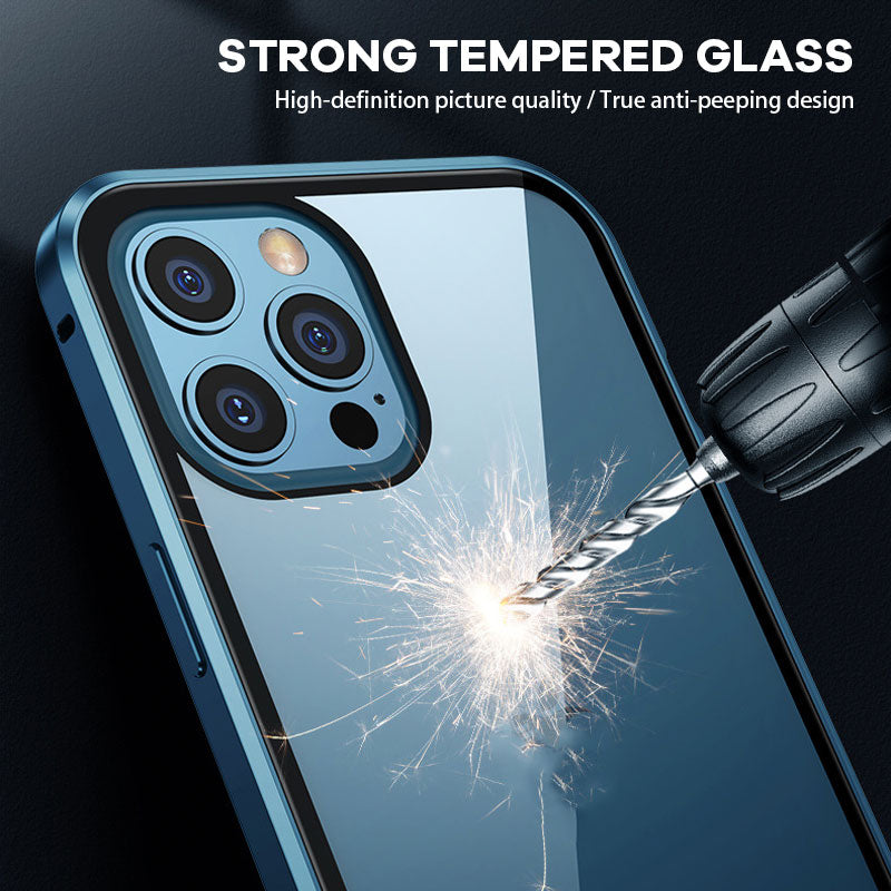 כיסוי לטלפון נייד מגנטי מזכוכית דו-צדדית נגד הצצה