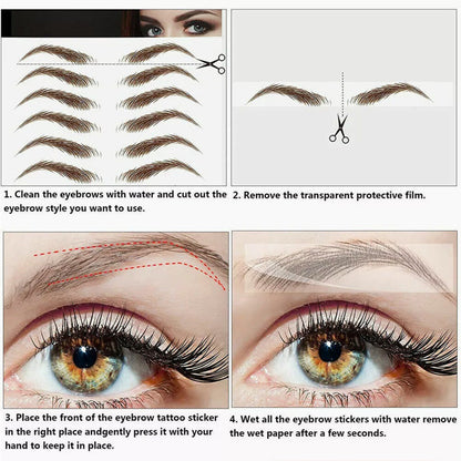 מדבקת גבות עמידה למים בסימולציה