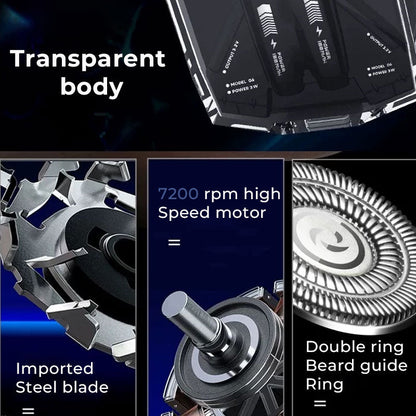 מכונת גילוח כפולה שקופה