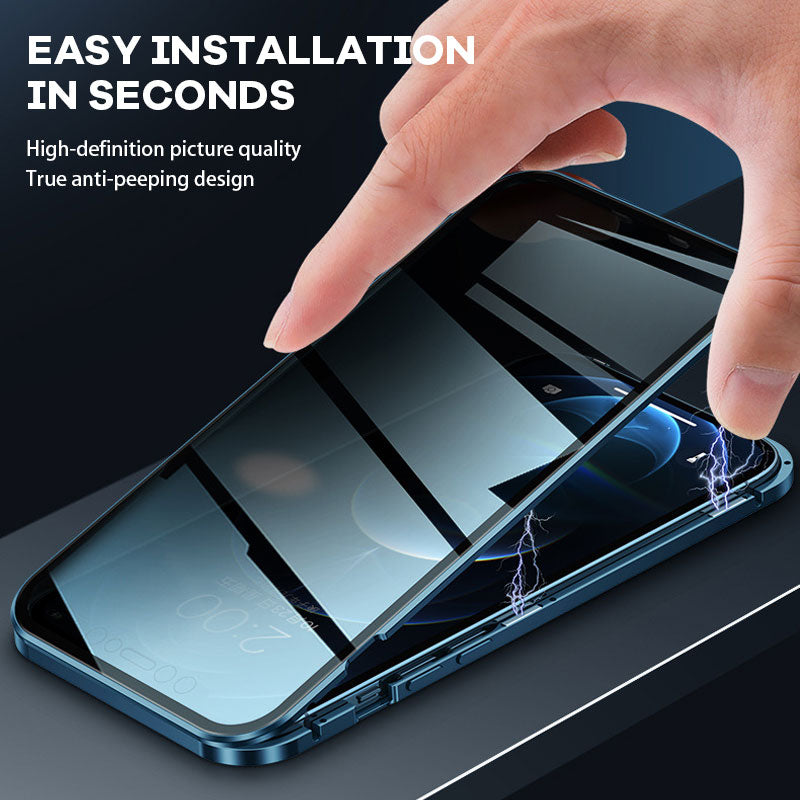 כיסוי לטלפון נייד מגנטי מזכוכית דו-צדדית נגד הצצה