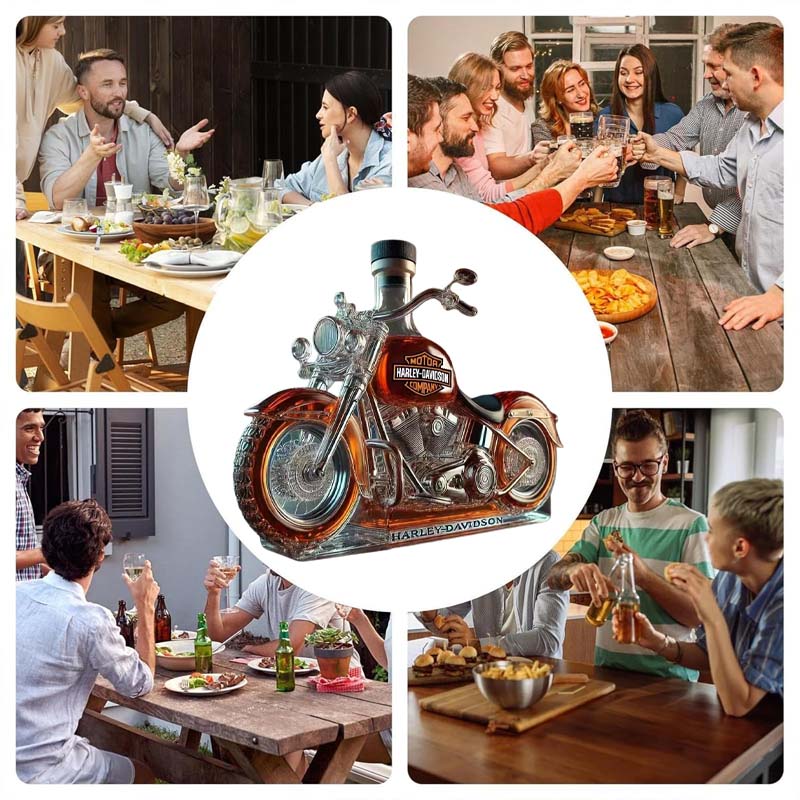 בקבוק יין מזכוכית לאופנוע יצירתי