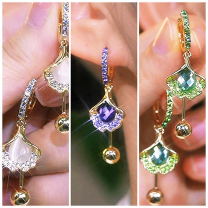 ⏳מבצע מוגבל בזמן💎עגילי עלי גינקו עדינים לנשים